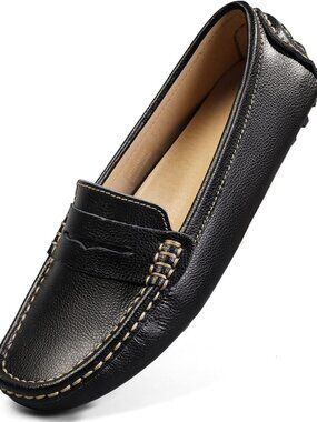 Women's Classic Comfort Leather Penny Loafers Casual Slip-Ons Lightweight Walkin